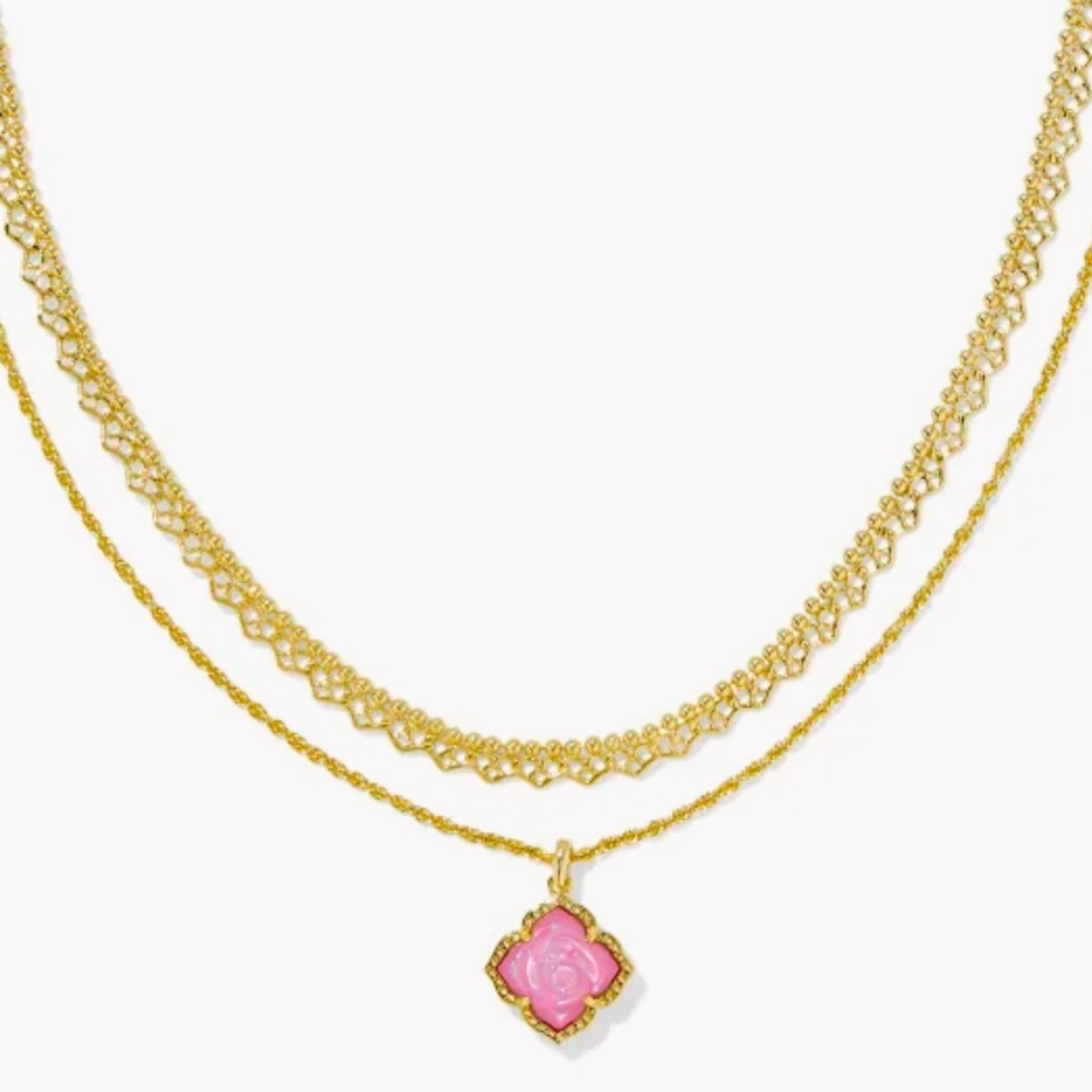kendra scott mallory rose gold multi strand necklace